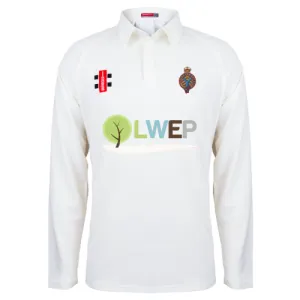 ABERDARE C.C. Adult's Ivory Matrix V2 L/S Shirt-Senior