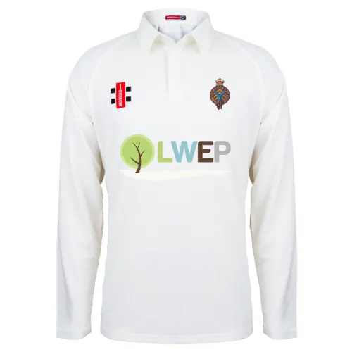 ABERDARE C.C. Adult's Ivory Matrix V2 L/S Shirt-Senior