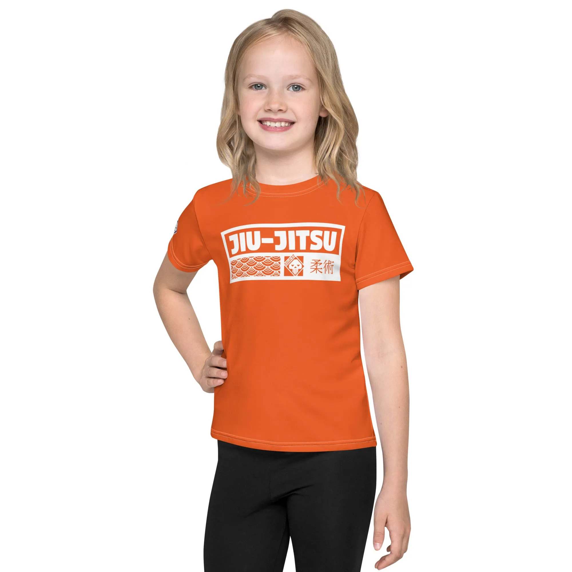 Active Wear Staple: Girl's Short Sleeve Jiu-Jitsu Rash Guard - Flamingo