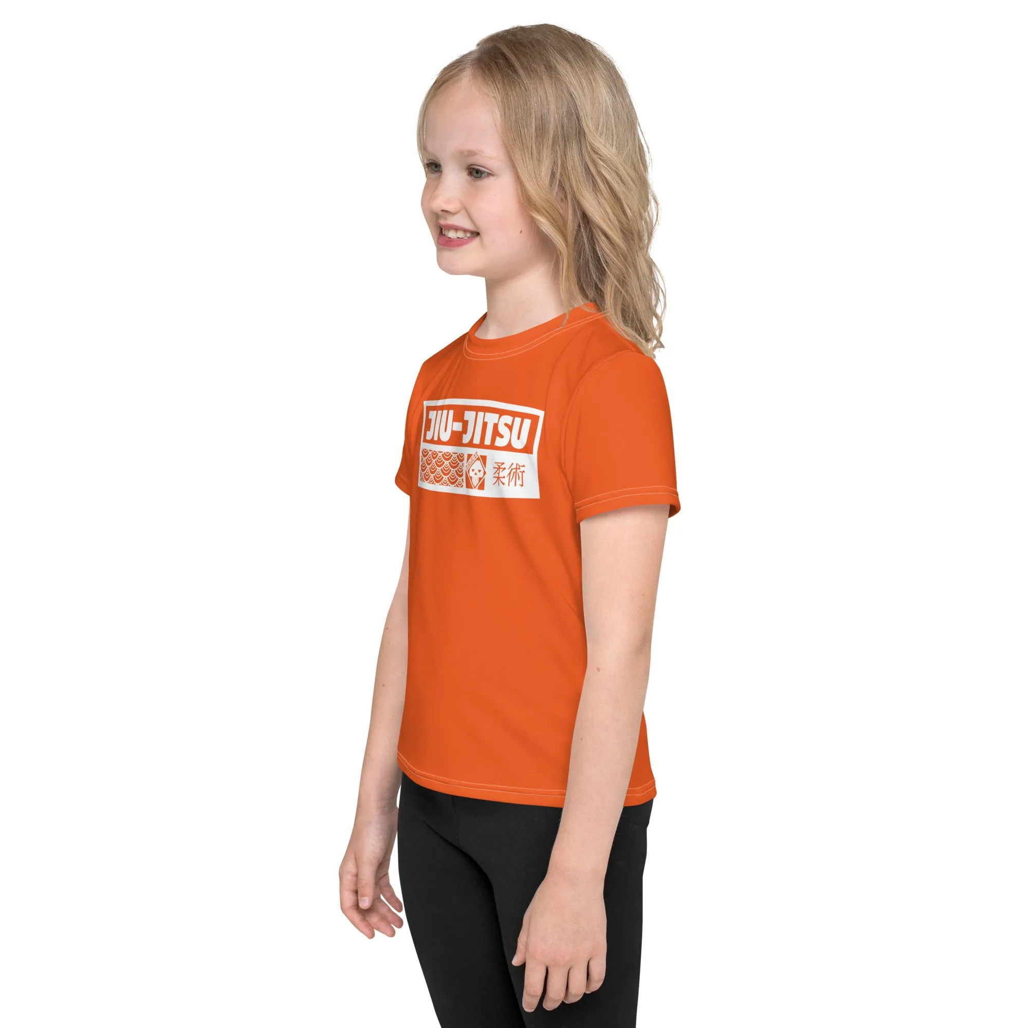Active Wear Staple: Girl's Short Sleeve Jiu-Jitsu Rash Guard - Flamingo