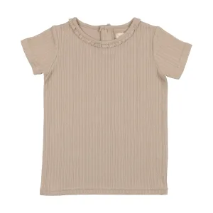 Analogie Pointelle T-Shirt Short Sleeve - Taupe