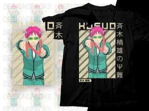 Anime Saiki Kusuo Psi Nan Short Sleeve Graphic Png Digital Download