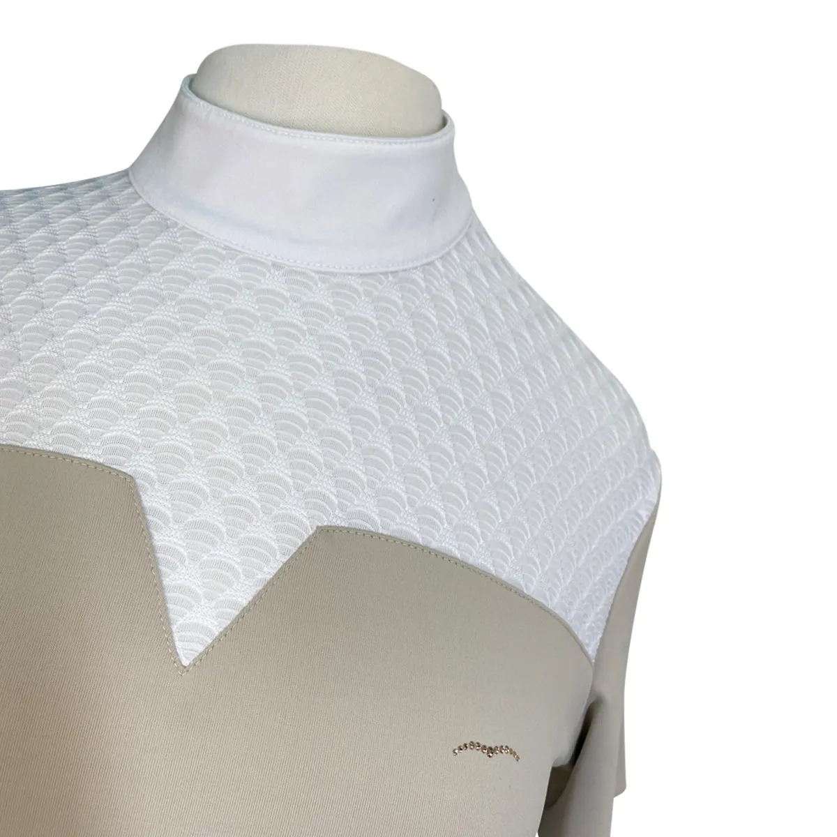 Animo Ladies Short Sleeve Competition Shirt in Beige/White - Women's Medium