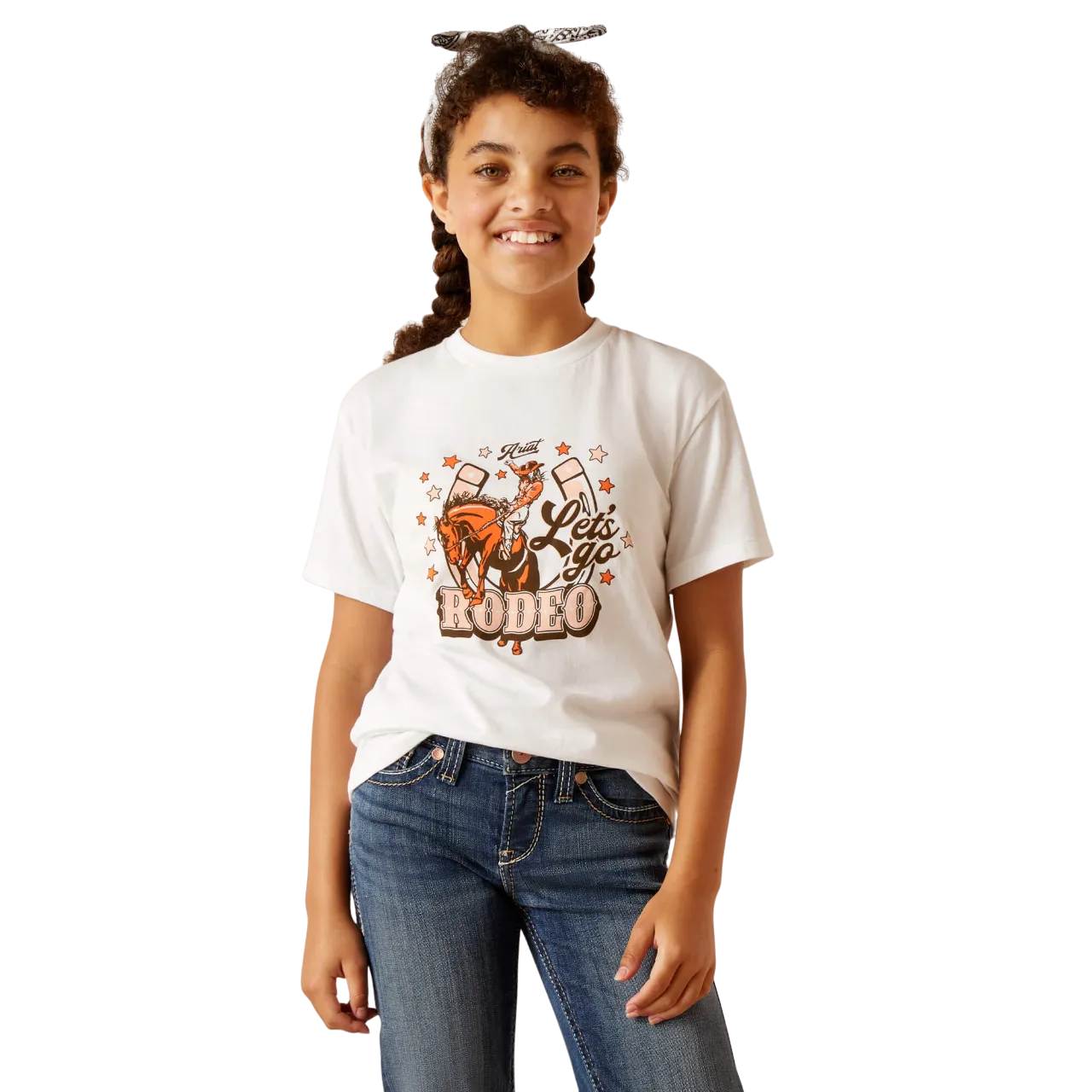 Ariat Girl's White Let's Rodeo T-shirt