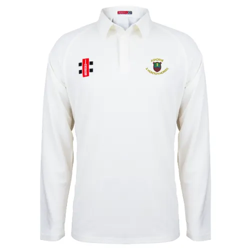 Ashorne and Moreton Morrell CC Adult's Ivory Matrix V2 L/S Shirt-Senior