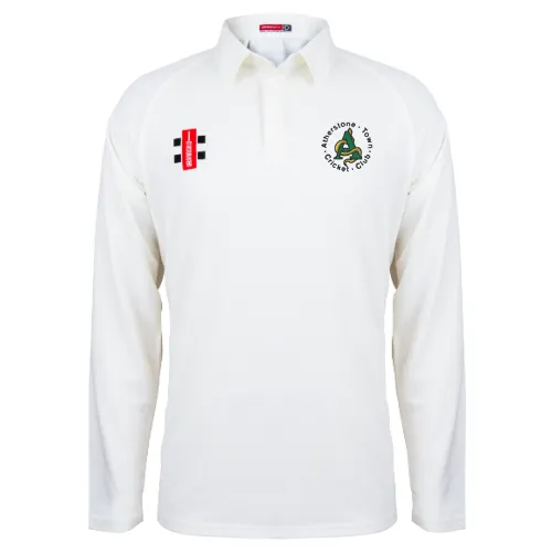 Atherstone CC Adult's Ivory Matrix V2 L/S Shirt-Senior