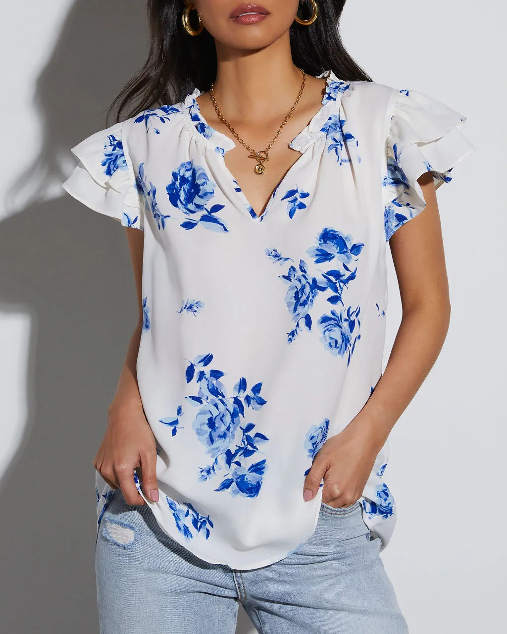 Audrey Floral Short Sleeve Blouse