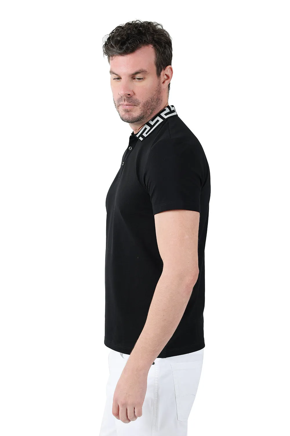 Barabas Petros PS121 Short Sleeve Polo Balck / White
