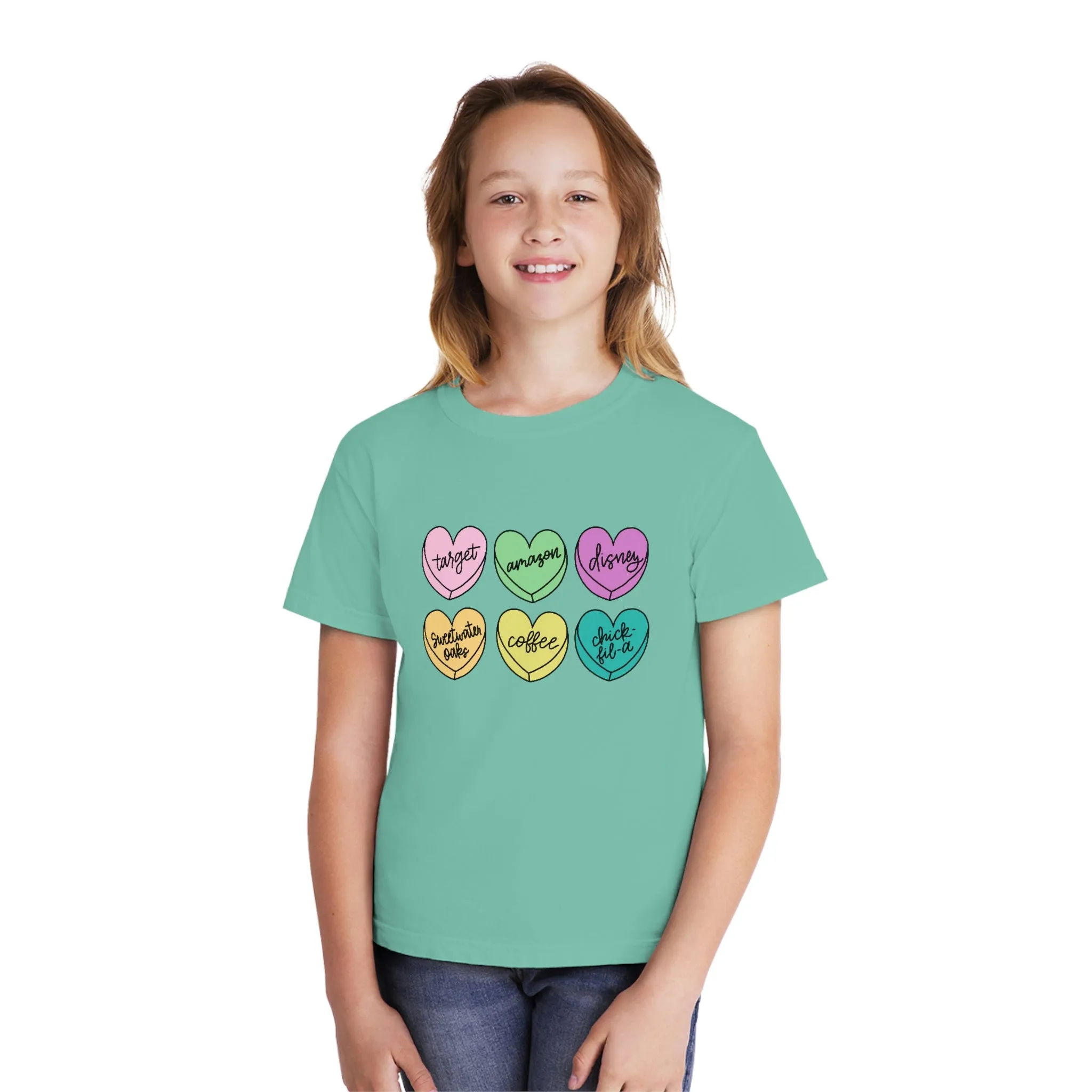Basic Conversation Hearts Youth Tee