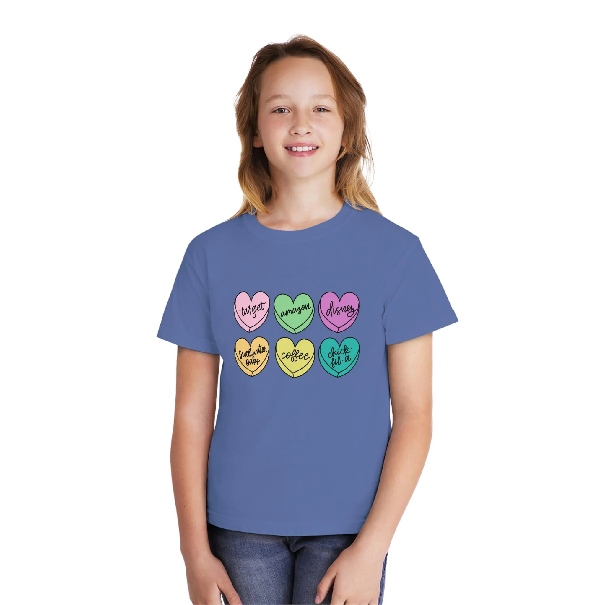 Basic Conversation Hearts Youth Tee