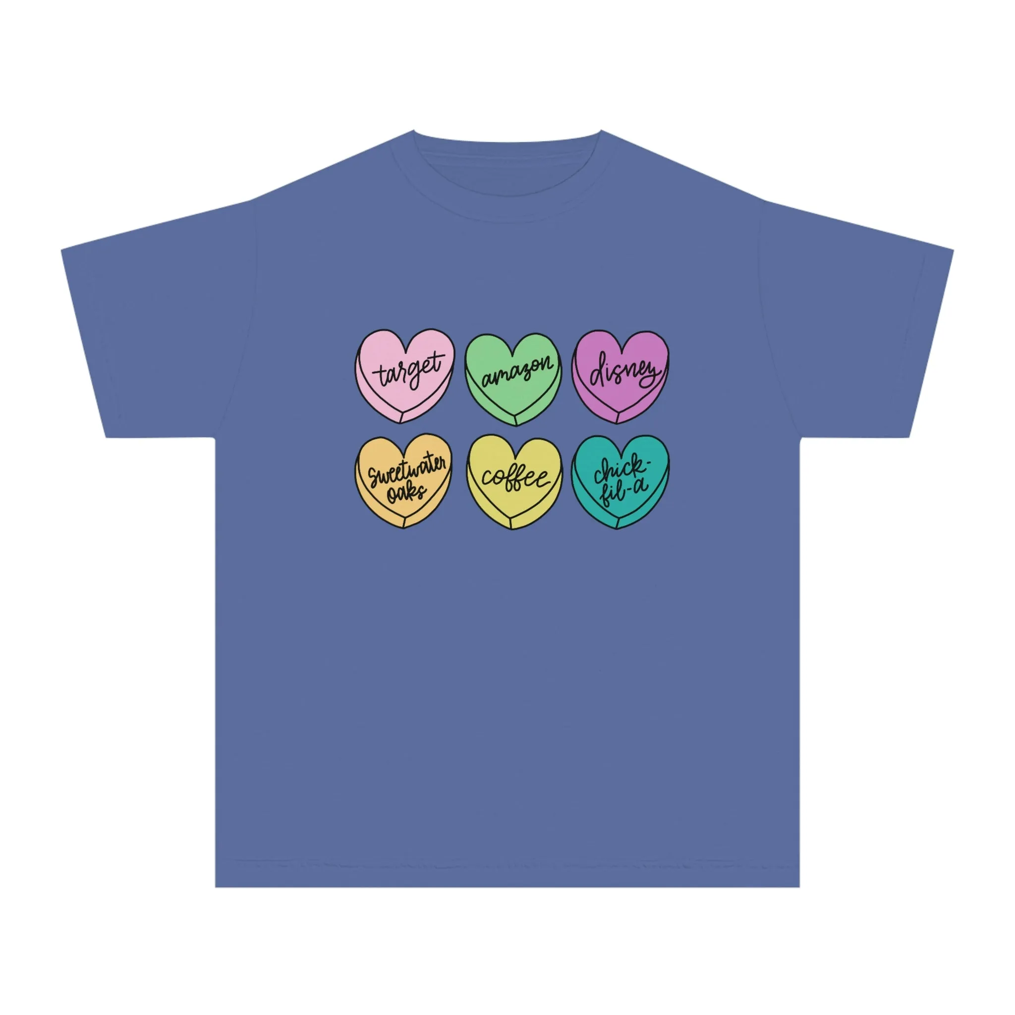 Basic Conversation Hearts Youth Tee