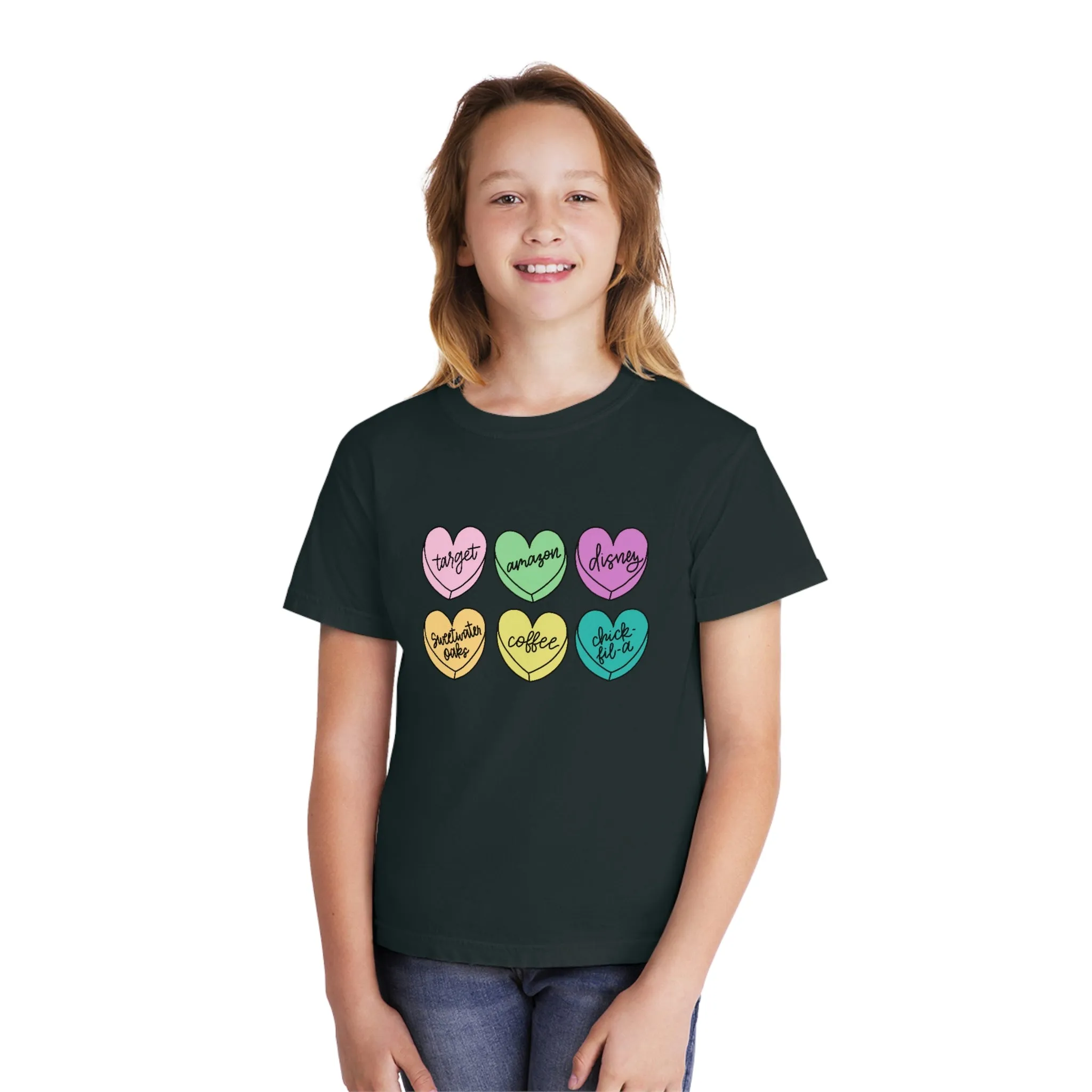 Basic Conversation Hearts Youth Tee