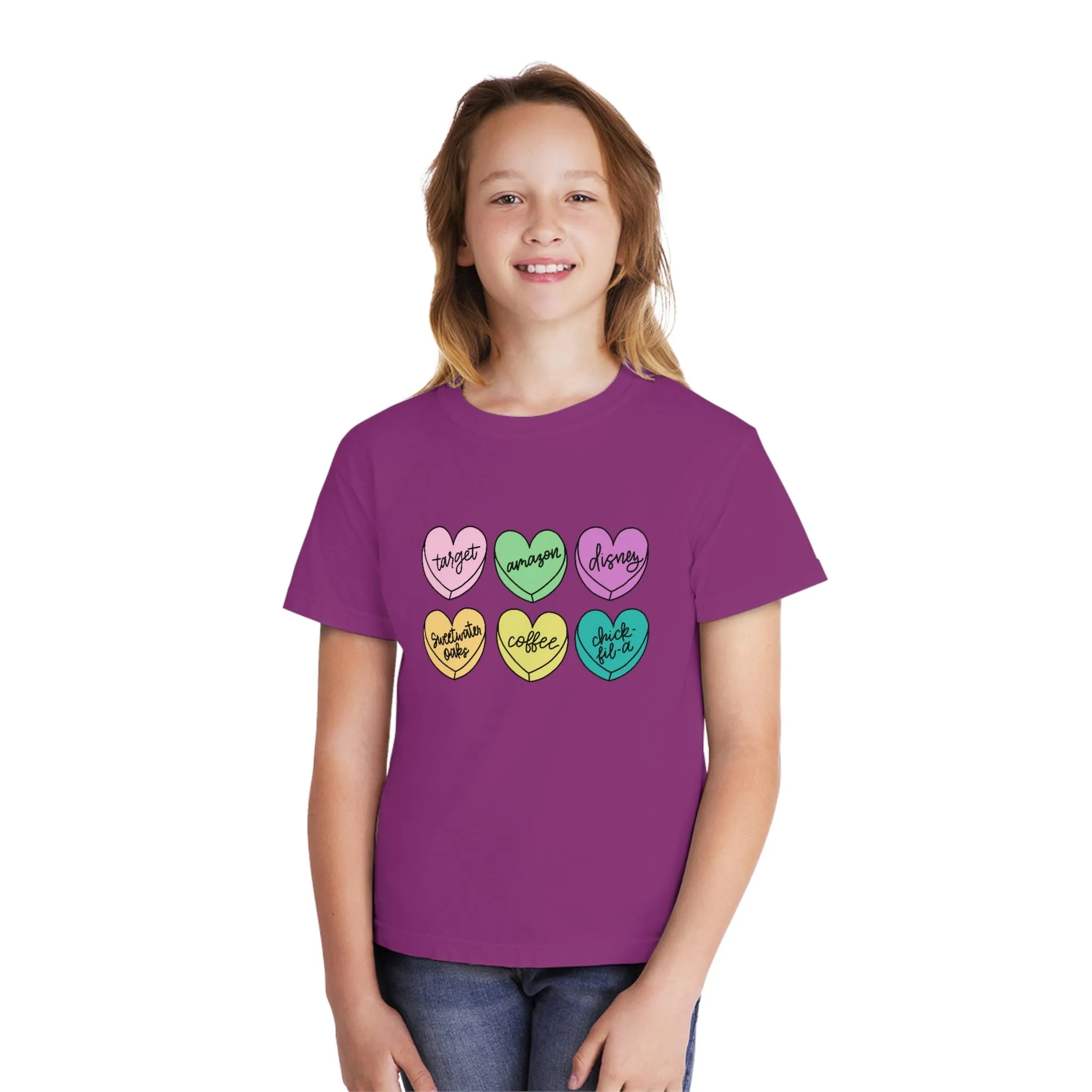 Basic Conversation Hearts Youth Tee