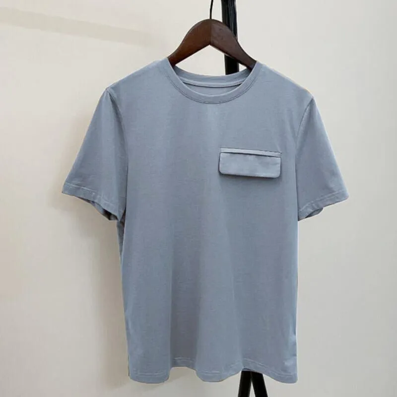 Basic Cotton Solid Pocket T-Shirt