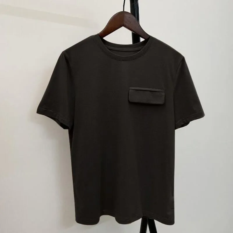 Basic Cotton Solid Pocket T-Shirt