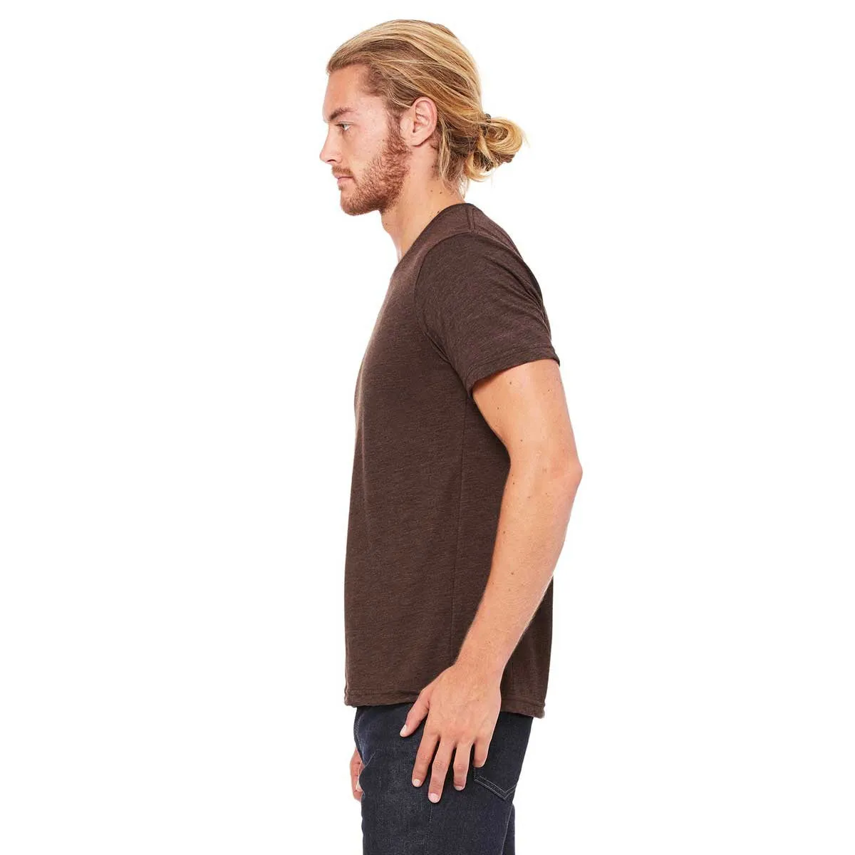 Bella   Canvas Unisex Brown Triblend Short-Sleeve T-Shirt