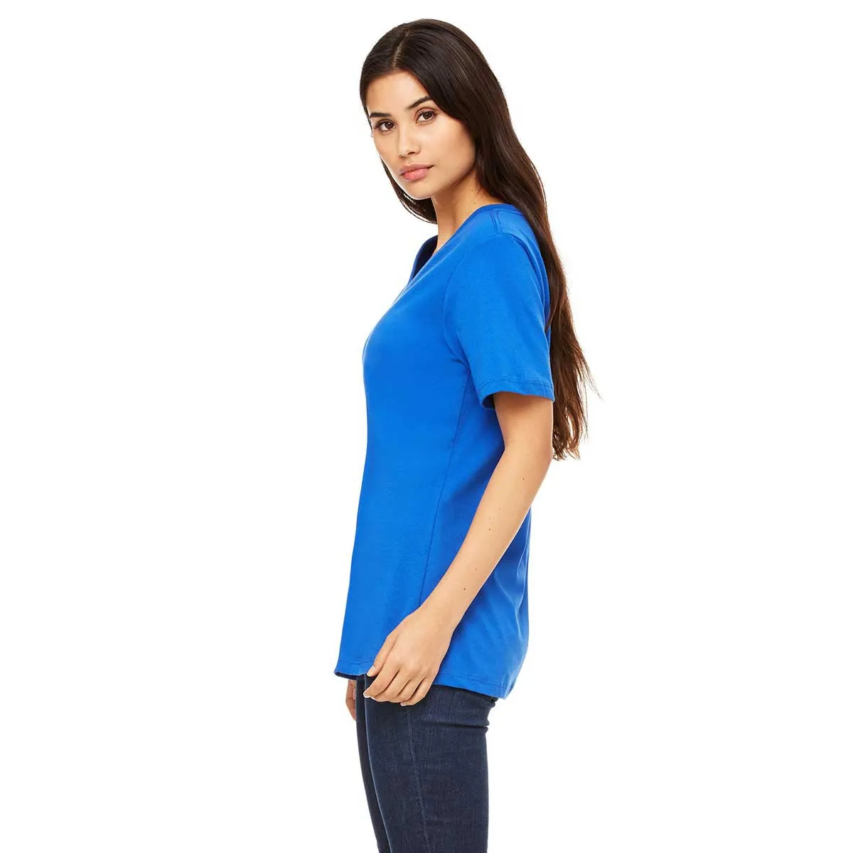Bella   Canvas Women's True Royal Relaxed Jersey Short-Sleeve V-Neck T-Shirt