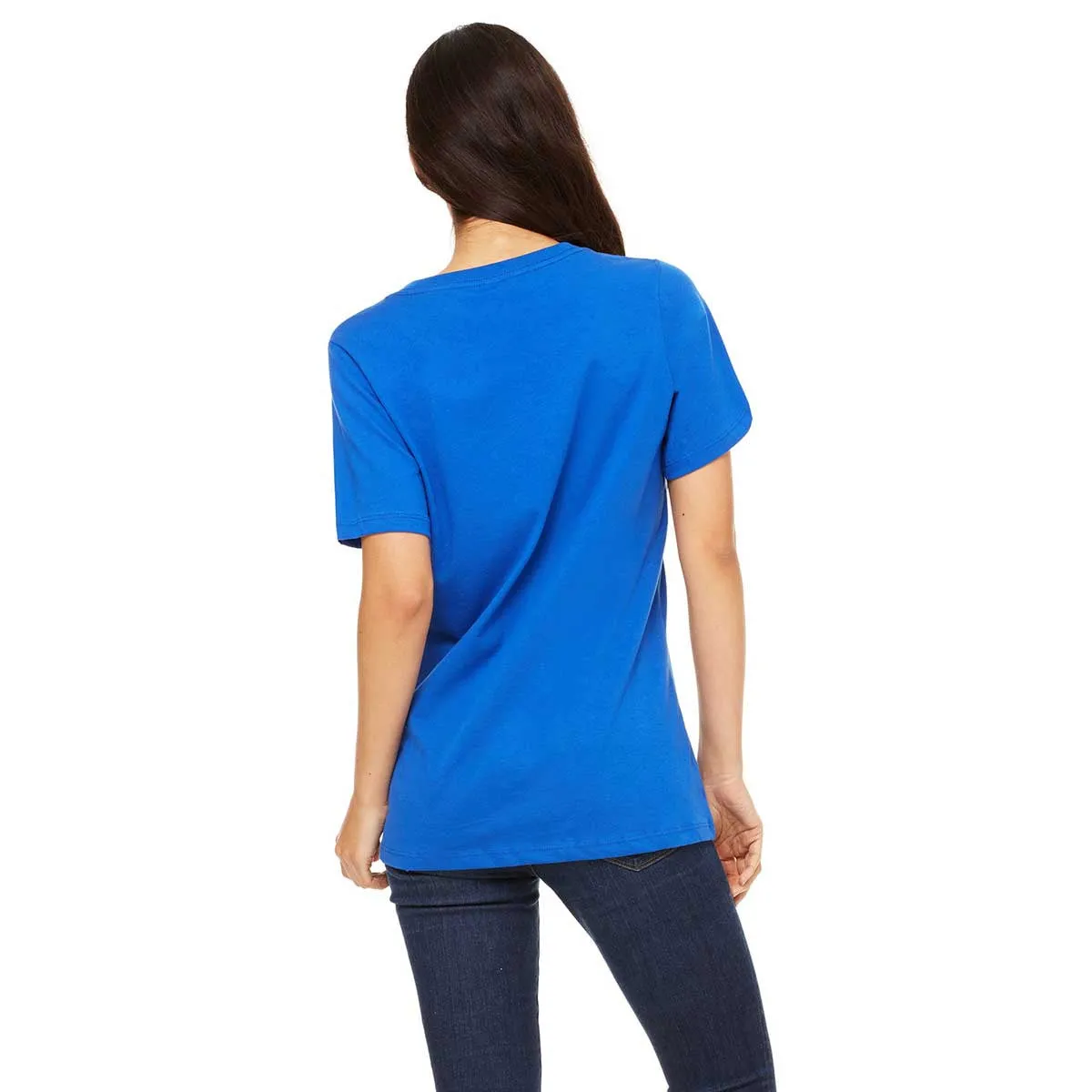 Bella   Canvas Women's True Royal Relaxed Jersey Short-Sleeve V-Neck T-Shirt