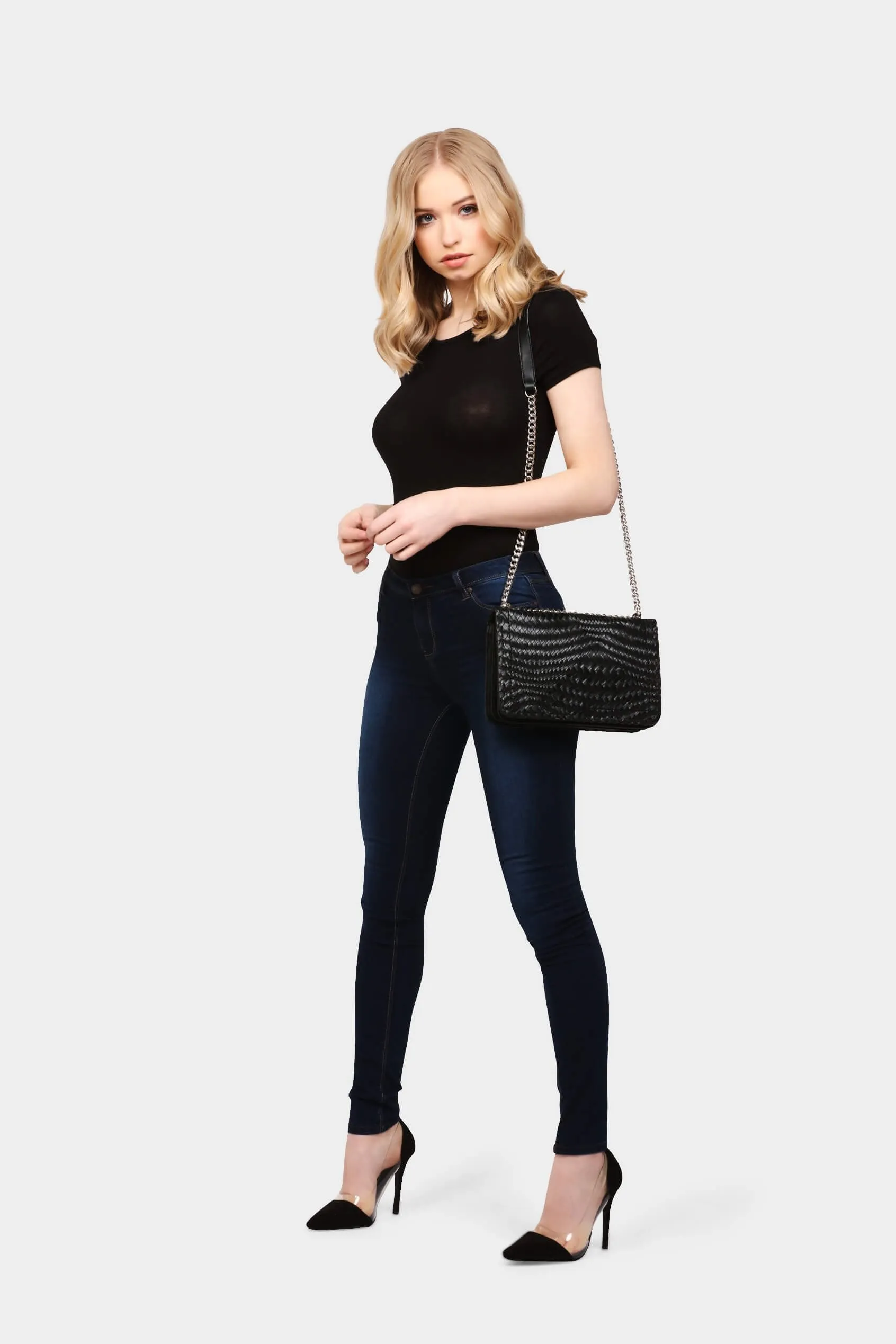Black Short Sleeve Basic Bodysuit