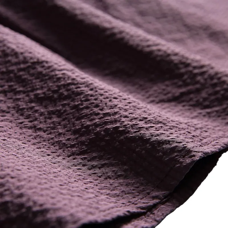 Boxy fit textured shirt with convertible sleeves