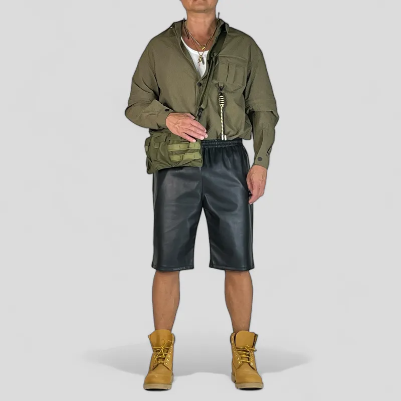 Boxy fit textured shirt with convertible sleeves