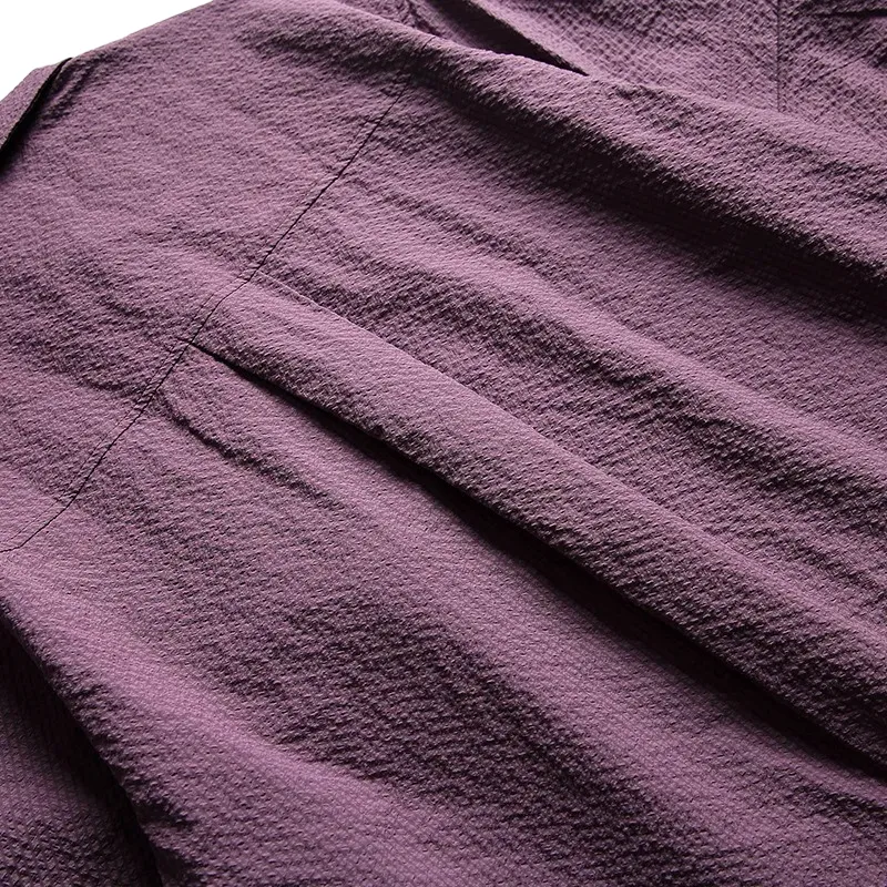Boxy fit textured shirt with convertible sleeves