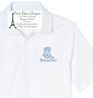 Boys Cowboy Monogram Polo Design