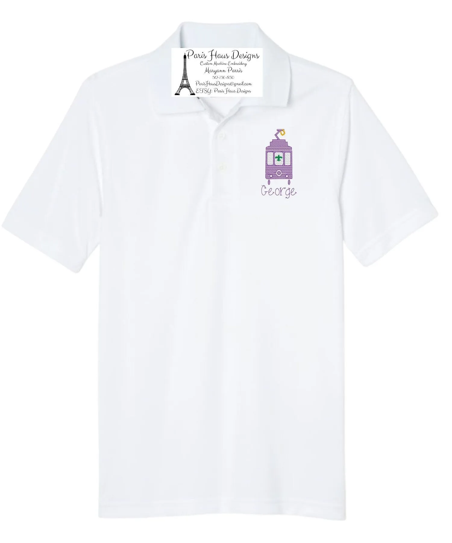 Boys Mardi Gras Monogram Polo Design