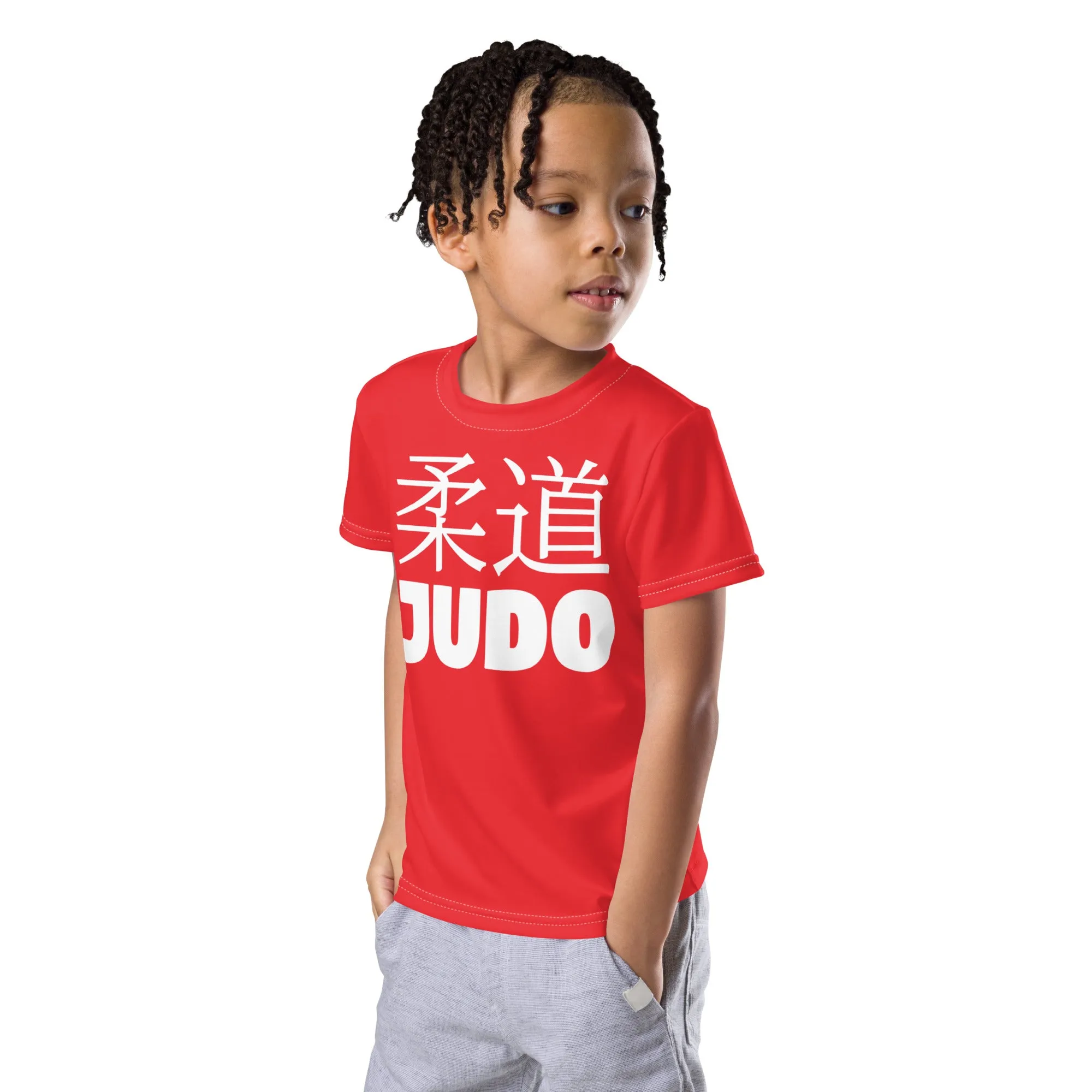 Boy's Short Sleeve Classic Judo Rash Guard: Active Wear for Adventures - Scarlet