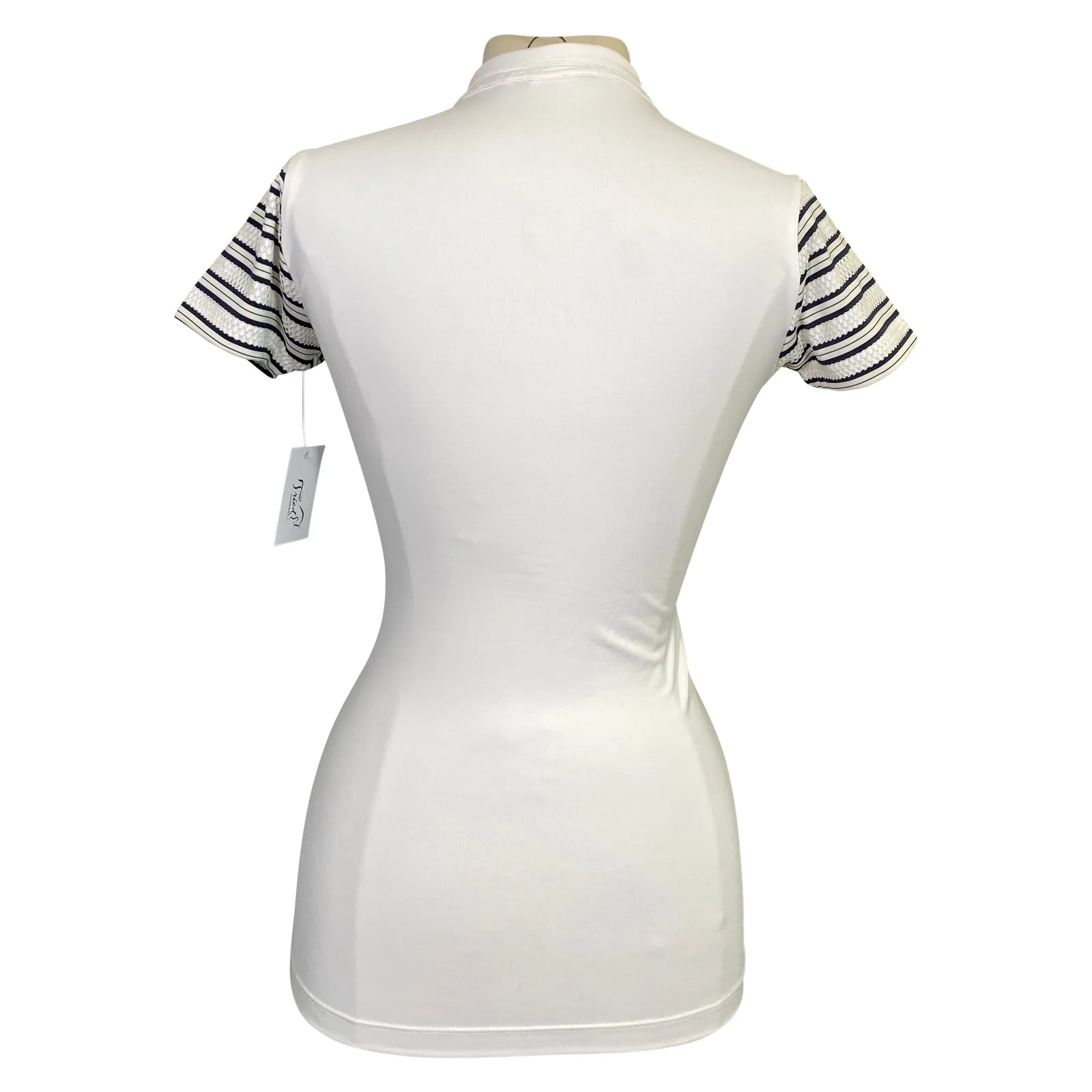 Calverro 'Short Stripe' Competition Shirt in White - Women's XL