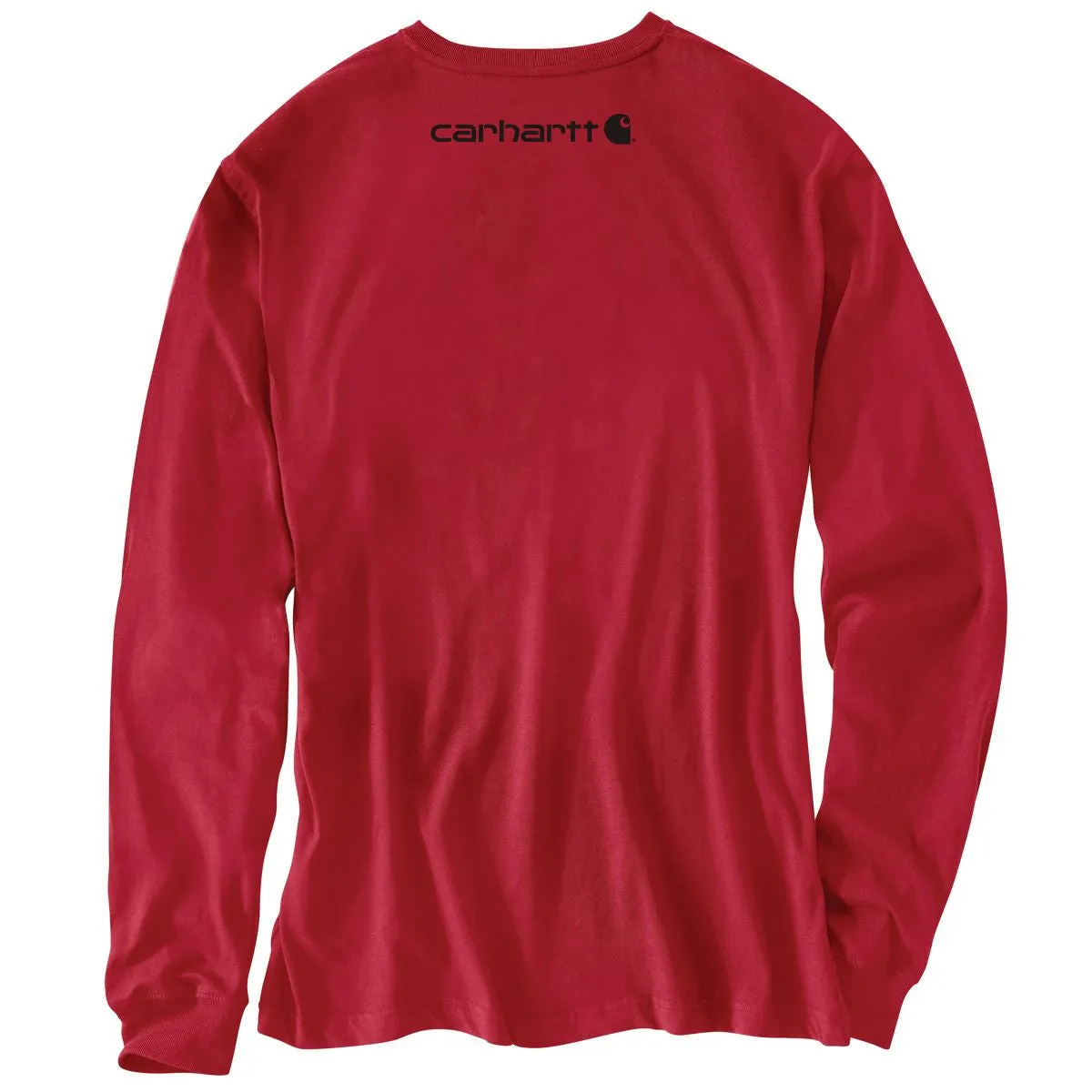 Carhartt Men's Red Signature Sleeve Logo Long Sleeve T-Shirt