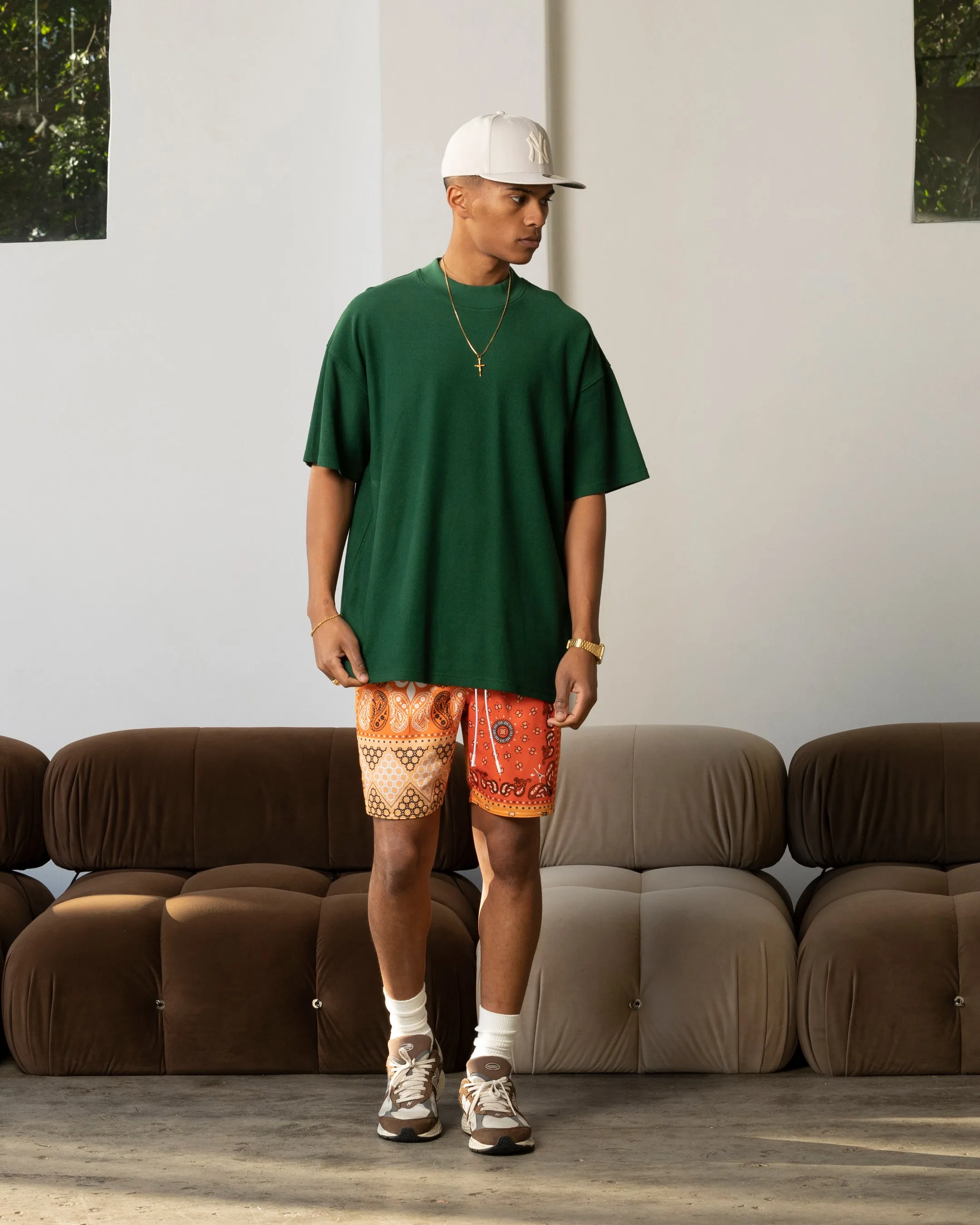 Carre Terry Oversized T-Shirt Forest Green
