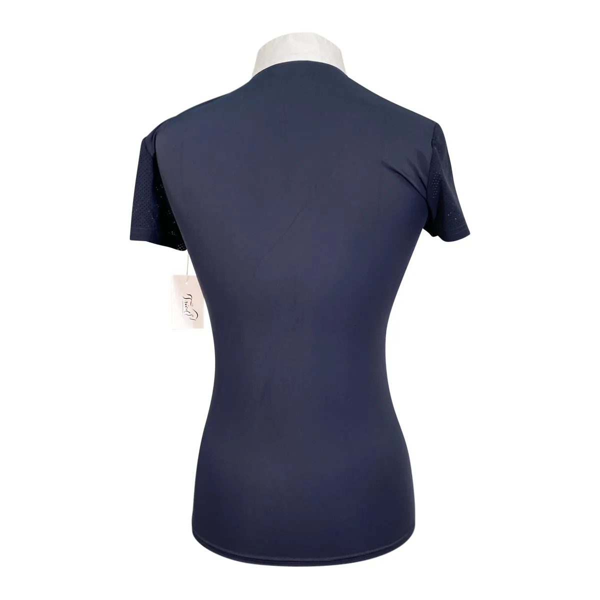 Cavalleria Toscana Mesh Top Show Shirt in Navy - Women's Small