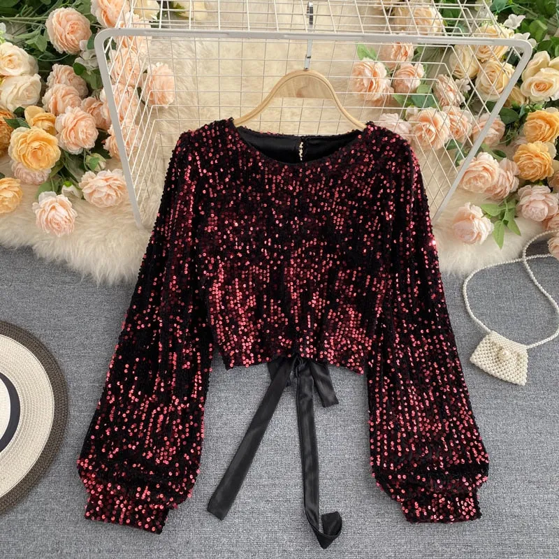Celebrity Temperament Blouse, Female Autumn Design, Niche Sense of Scheming, Hollow Halter Straps, Waist Short