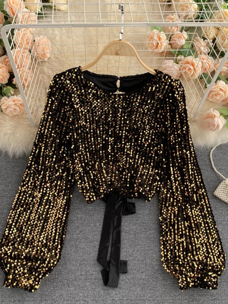Celebrity Temperament Blouse, Female Autumn Design, Niche Sense of Scheming, Hollow Halter Straps, Waist Short
