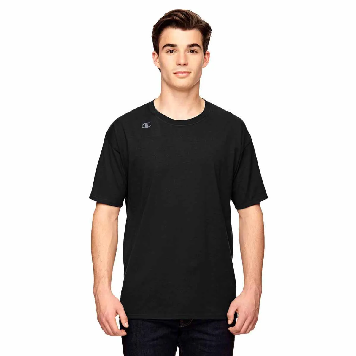 Champion Men's Black Vapor Cotton Short-Sleeve T-Shirt