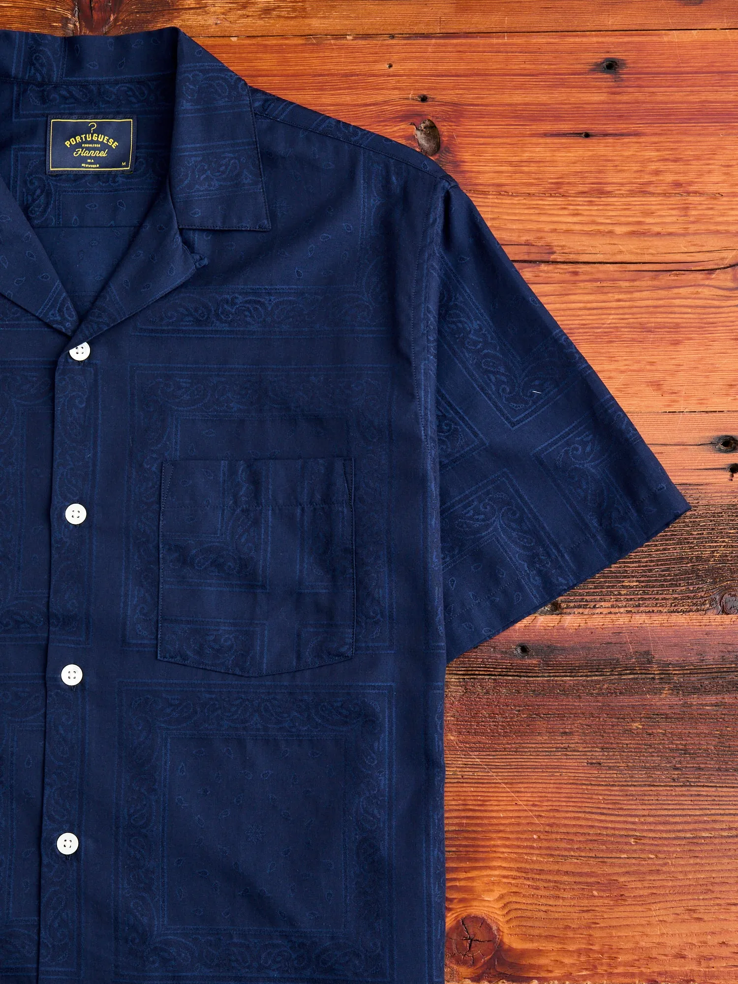 Classic Paisley Button-Up Shirt in Navy