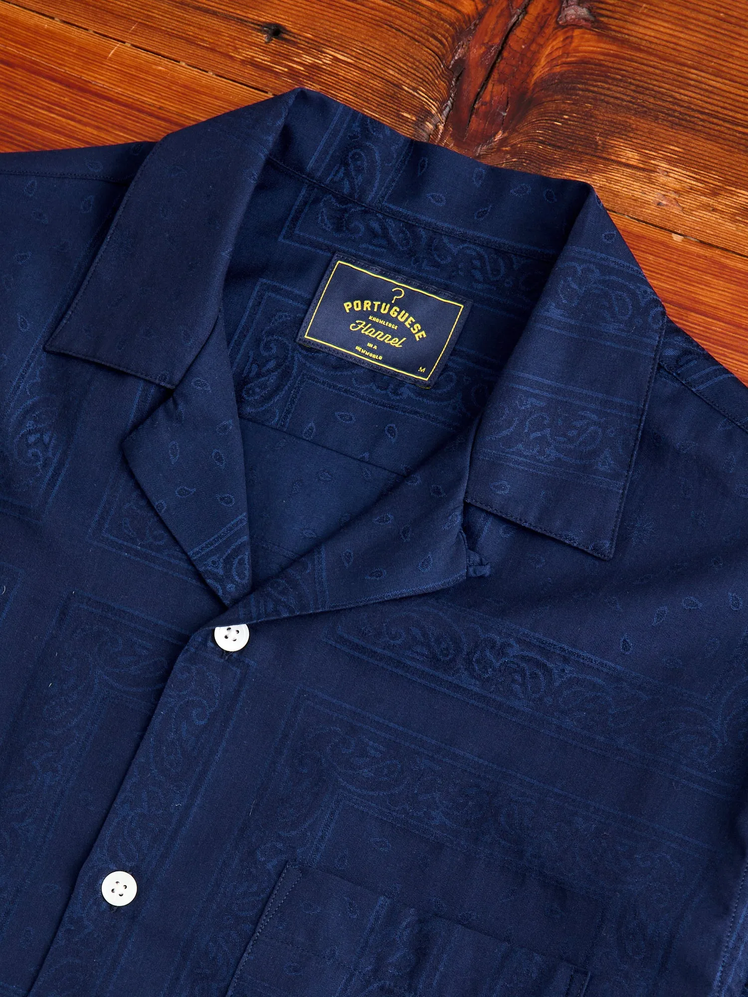 Classic Paisley Button-Up Shirt in Navy