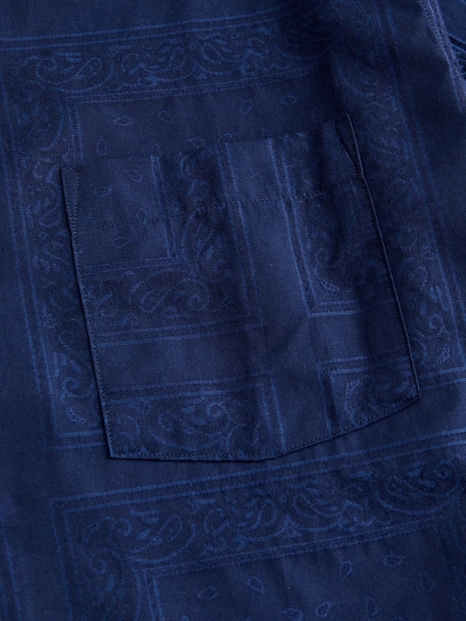 Classic Paisley Button-Up Shirt in Navy