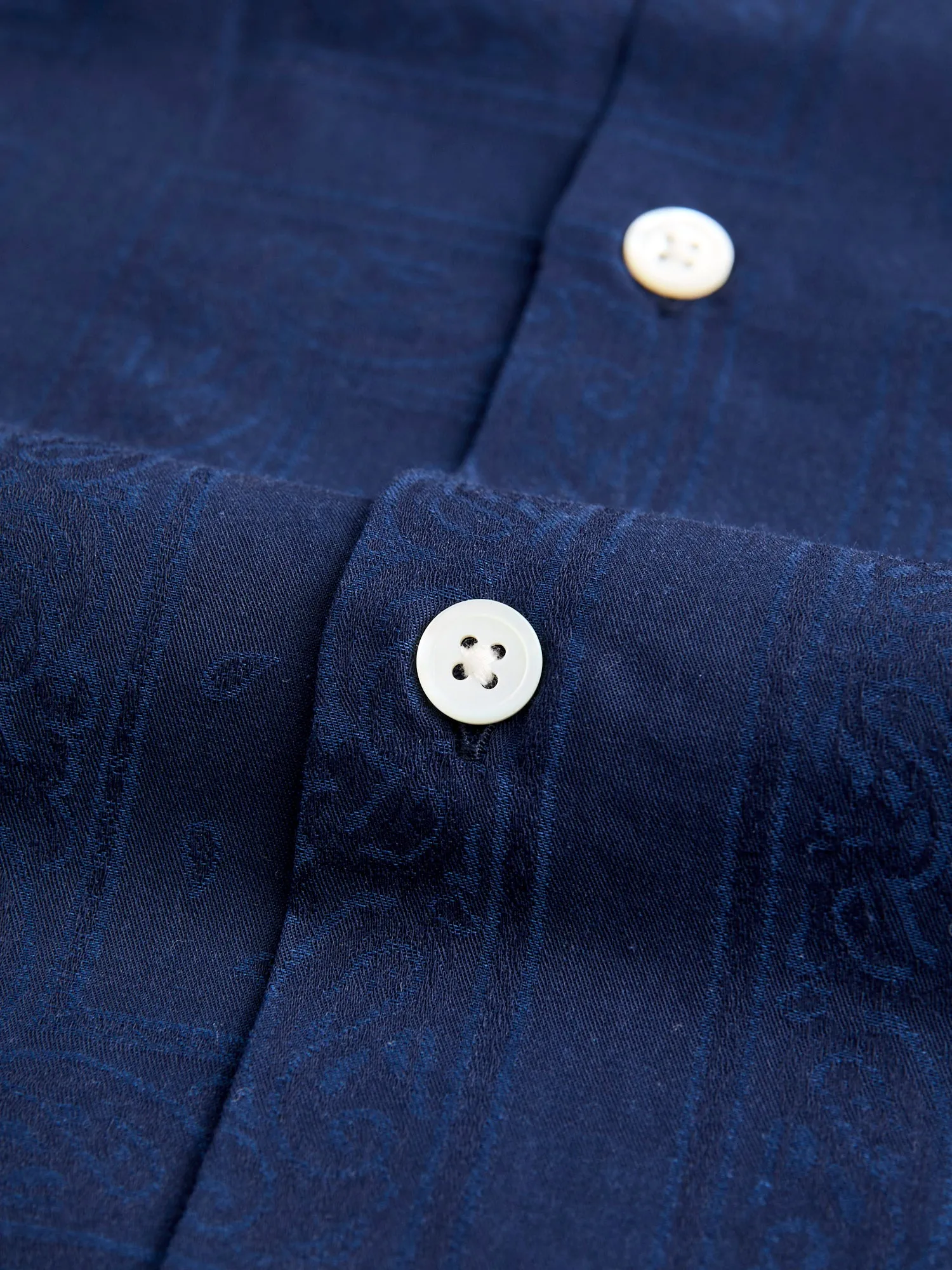 Classic Paisley Button-Up Shirt in Navy