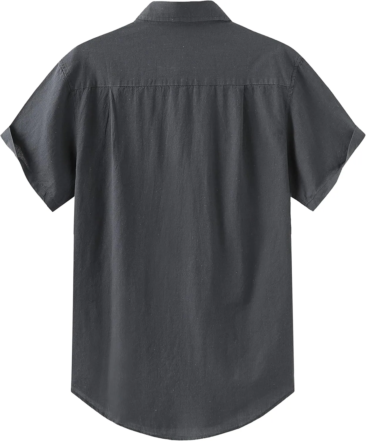COEVALS CLUB Men's Casual Linen Cotton Button Down Spread Collar Short Sleeve Summer Beach Shirts