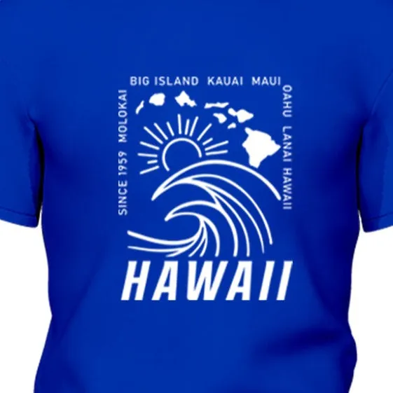 Cool Short Sleeve T-Shirt : SUNSET WAVE HAWAII