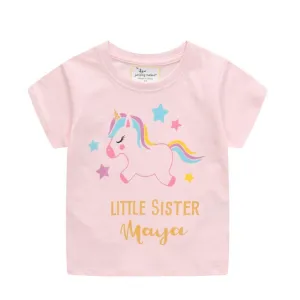 CUTE LITTLE UNICORN PRINTED PINK T-SHIRT