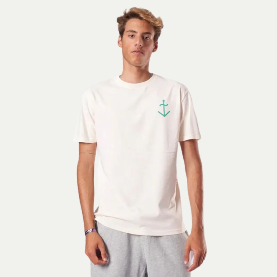 Dantas Logo T-Shirt (Ecru   Gum Drop Green Logo)