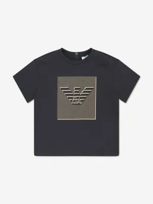 Emporio Armani Baby Boys Logo Print T-Shirt in Navy