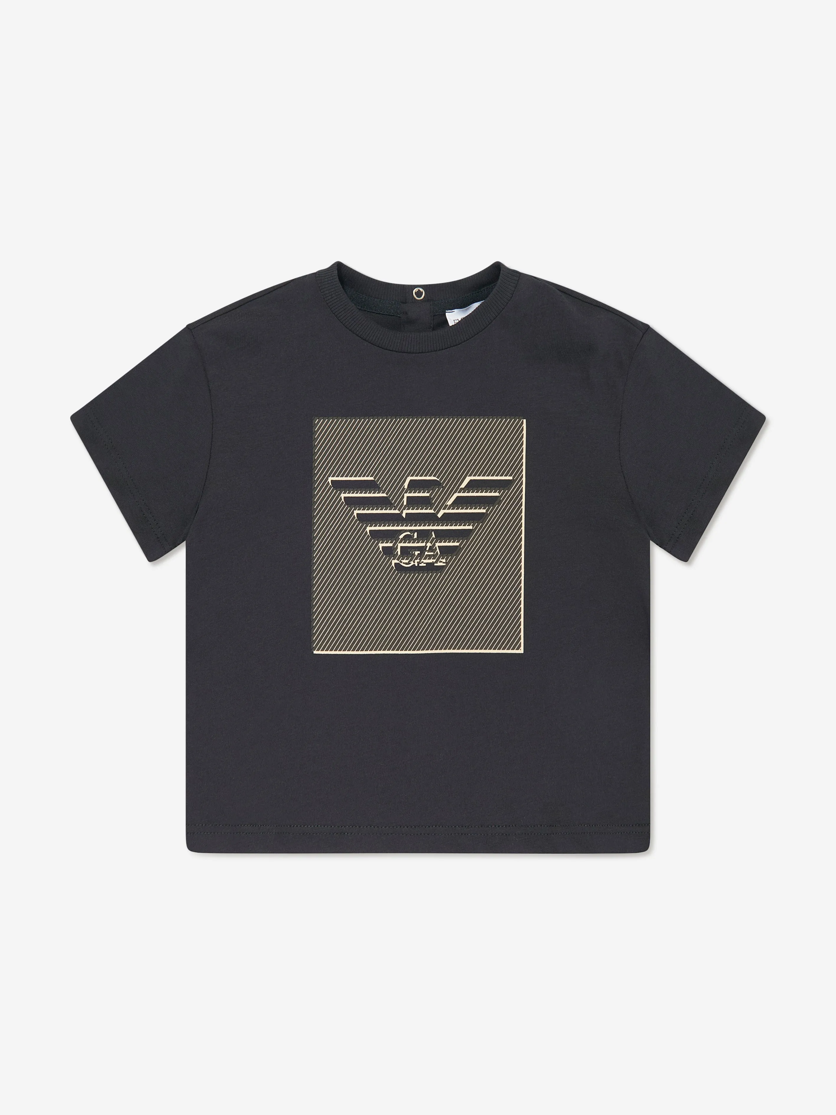 Emporio Armani Baby Boys Logo Print T-Shirt in Navy