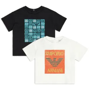 Emporio Armani Junior Logo Print Cotton T-shirt (Pack Of Two)