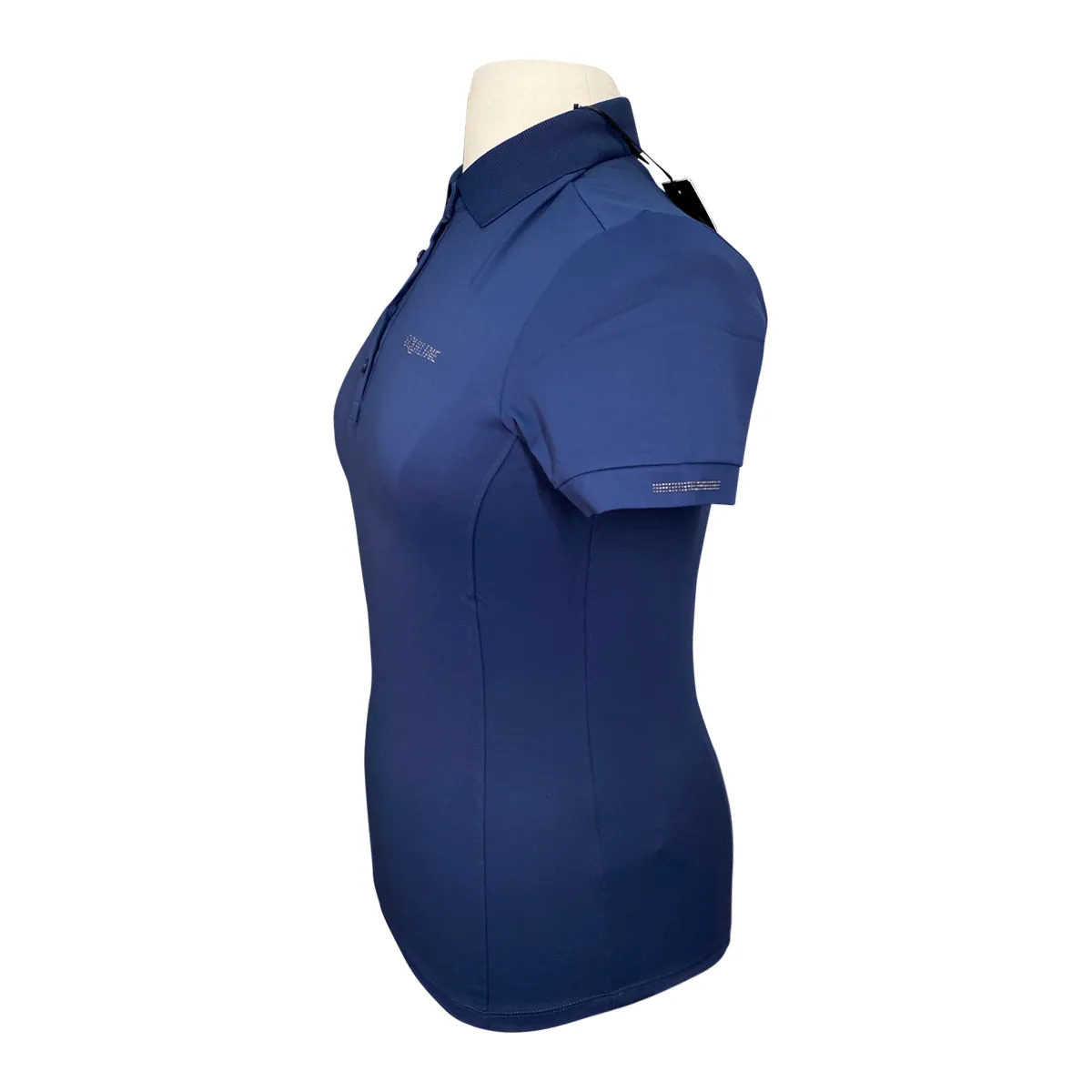 Equiline 'Evae' Short Sleeve Polo Shirt in Diplomatic Blue - Women's Medium
