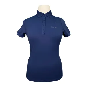 Equiline 'Evae' Short Sleeve Polo Shirt in Diplomatic Blue - Women's Medium