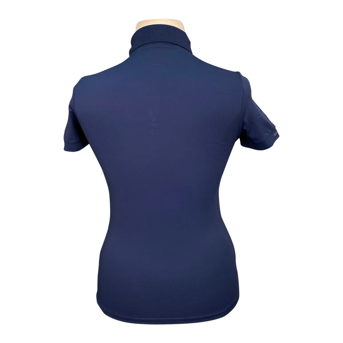 Equiline 'Evae' Short Sleeve Polo Shirt in Diplomatic Blue - Women's Medium